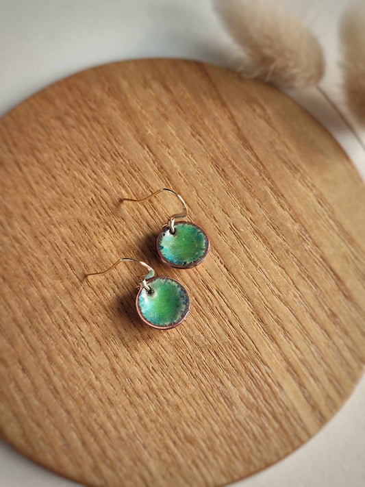 Handcrafted Aquatic Blue Petite Earring by Rowan Tree Designs