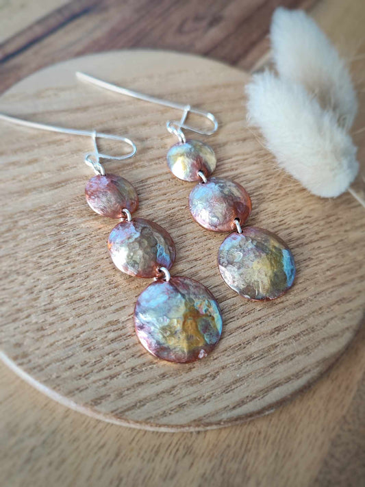 Handcrafted Sealed Copper Drop Earring by Rowan Tree Designs