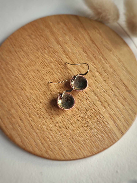 Handcrafted Shimmering Bronze Petite Earring by Rowan Tree Desgins