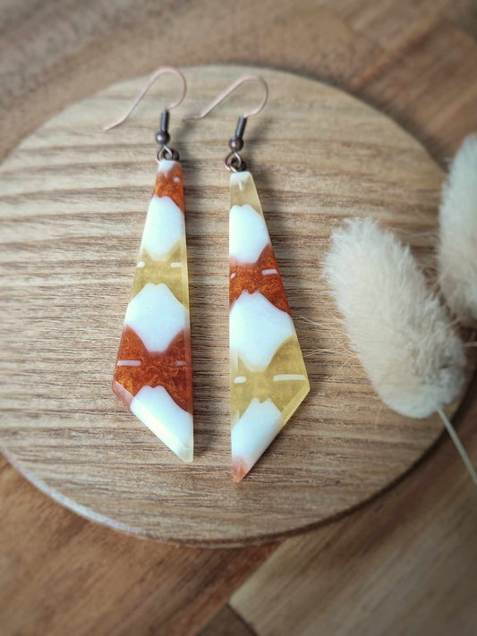 Handcrafted Apricot and Cream Earring by Rowan Tree Designs