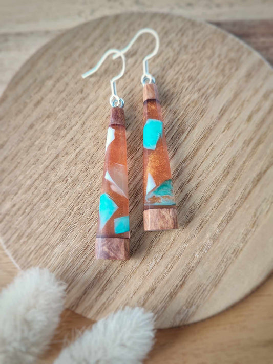 Copper and Heart Rimu Earring