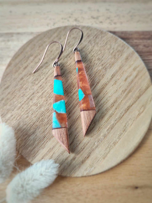 Copper and Heart Rimu Earring