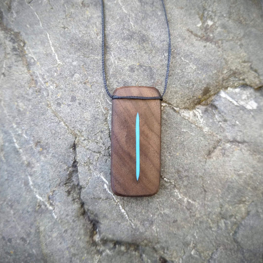 Isa Viking Rune on Walnut with blue resin