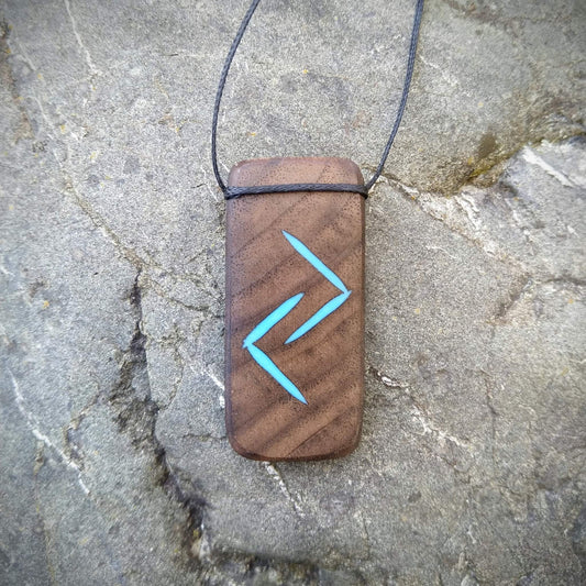 Jera Viking Rune on Walnut with blue resin